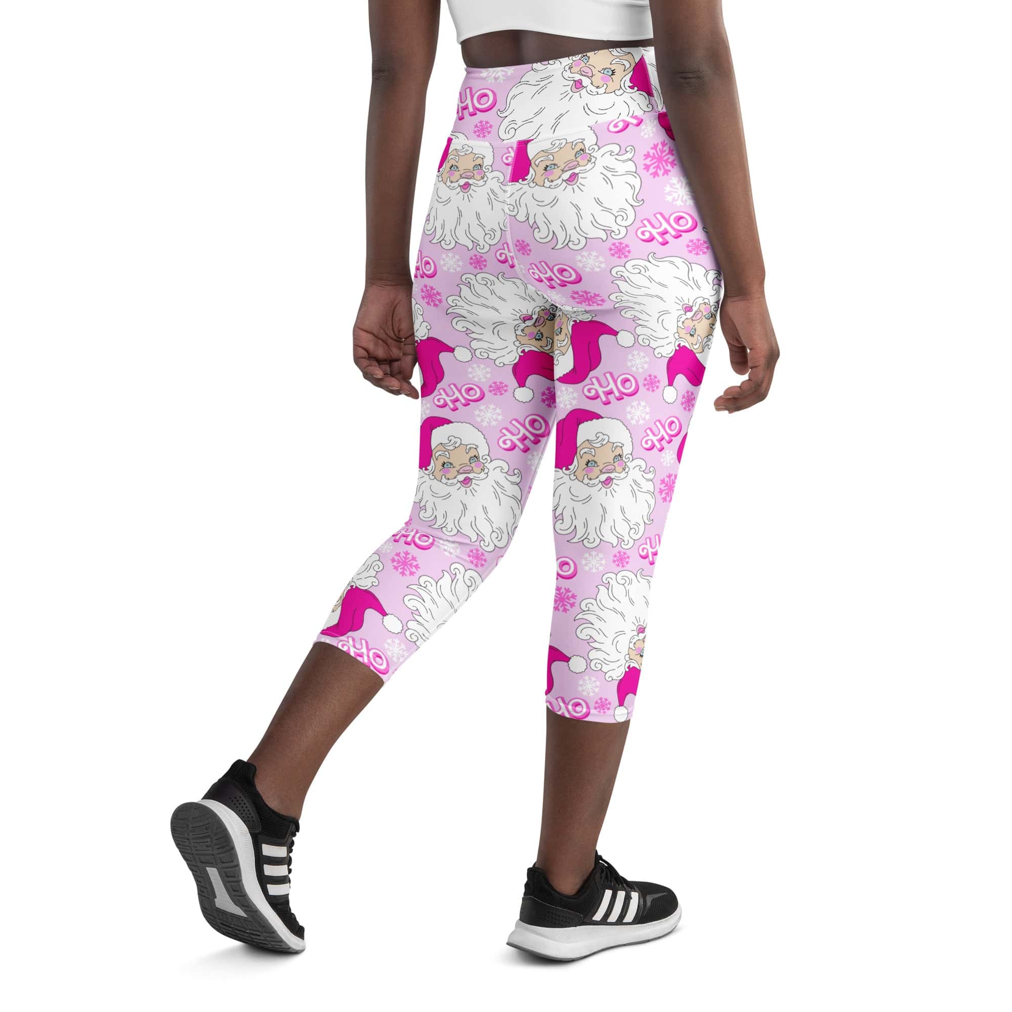 Pink Sassy Santa Yoga Capris
