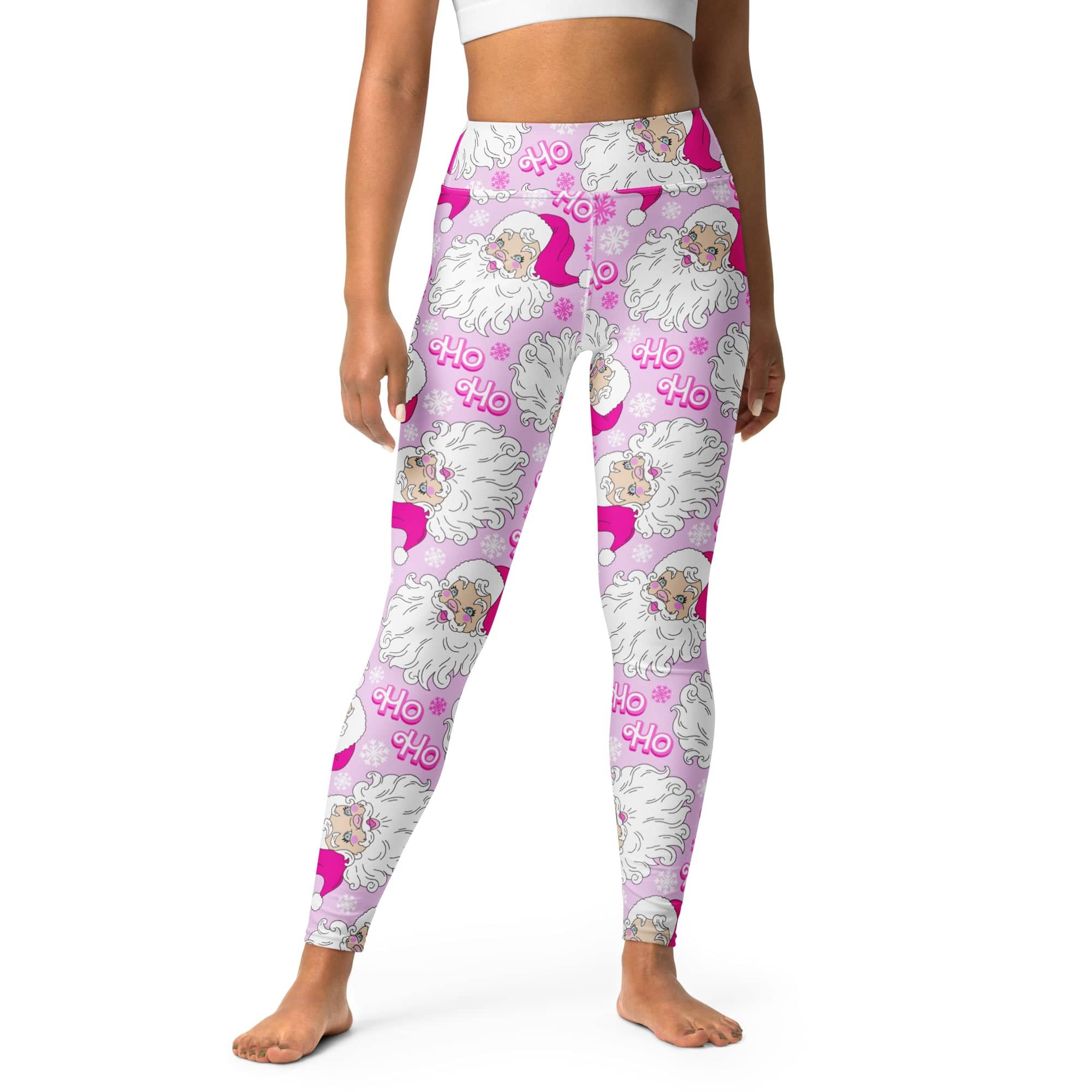 Pink Sassy Santa Yoga Leggings