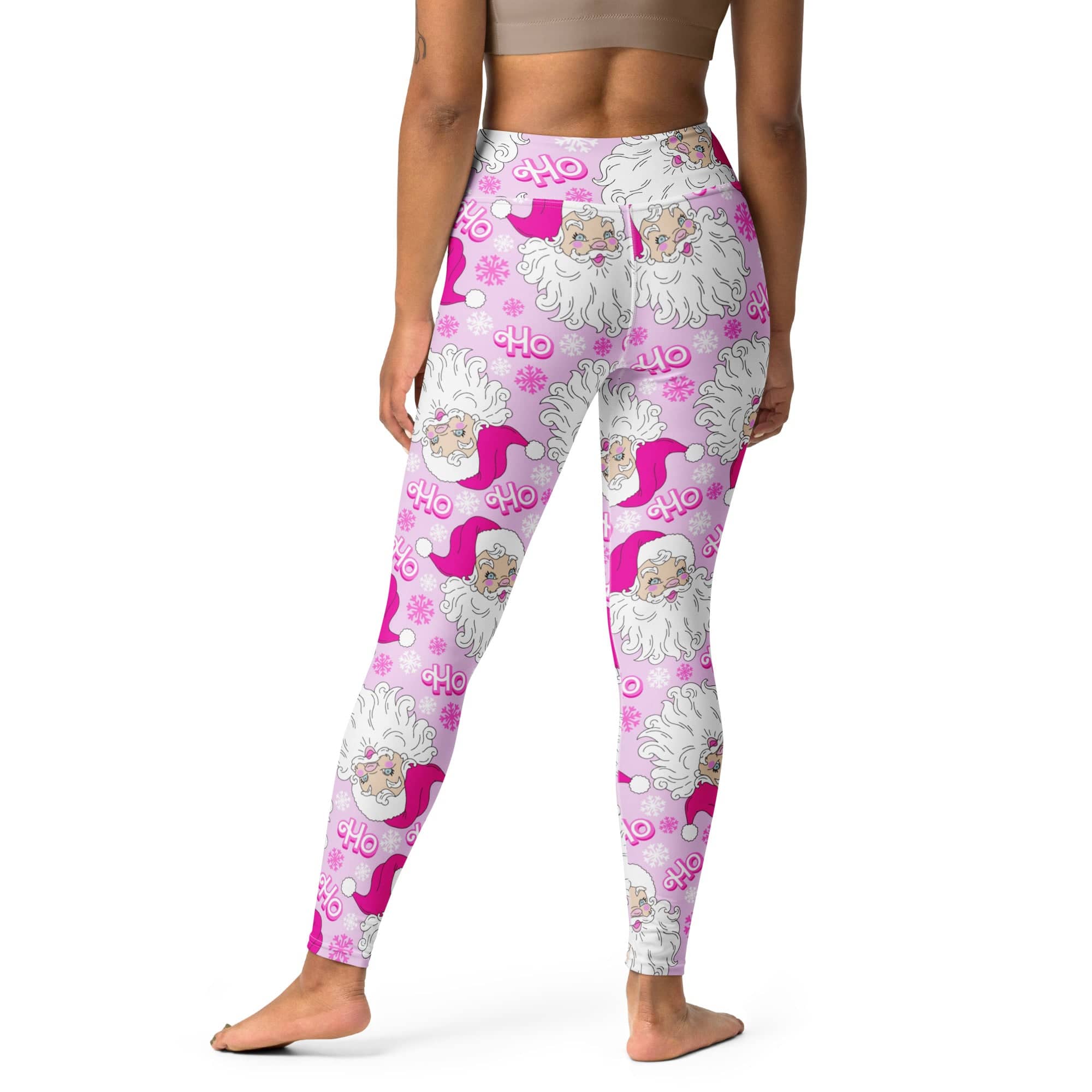 Pink Sassy Santa Yoga Leggings