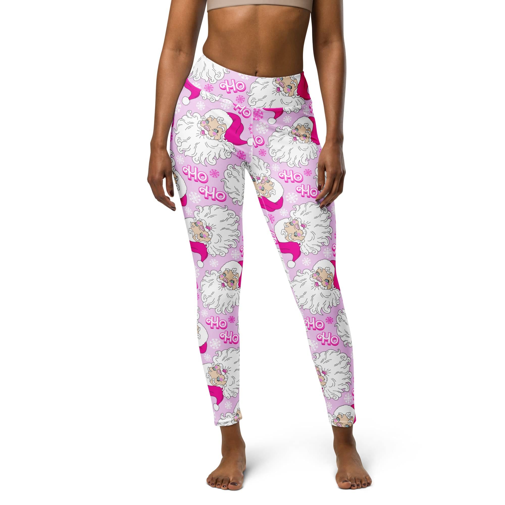 Pink Sassy Santa Yoga Leggings
