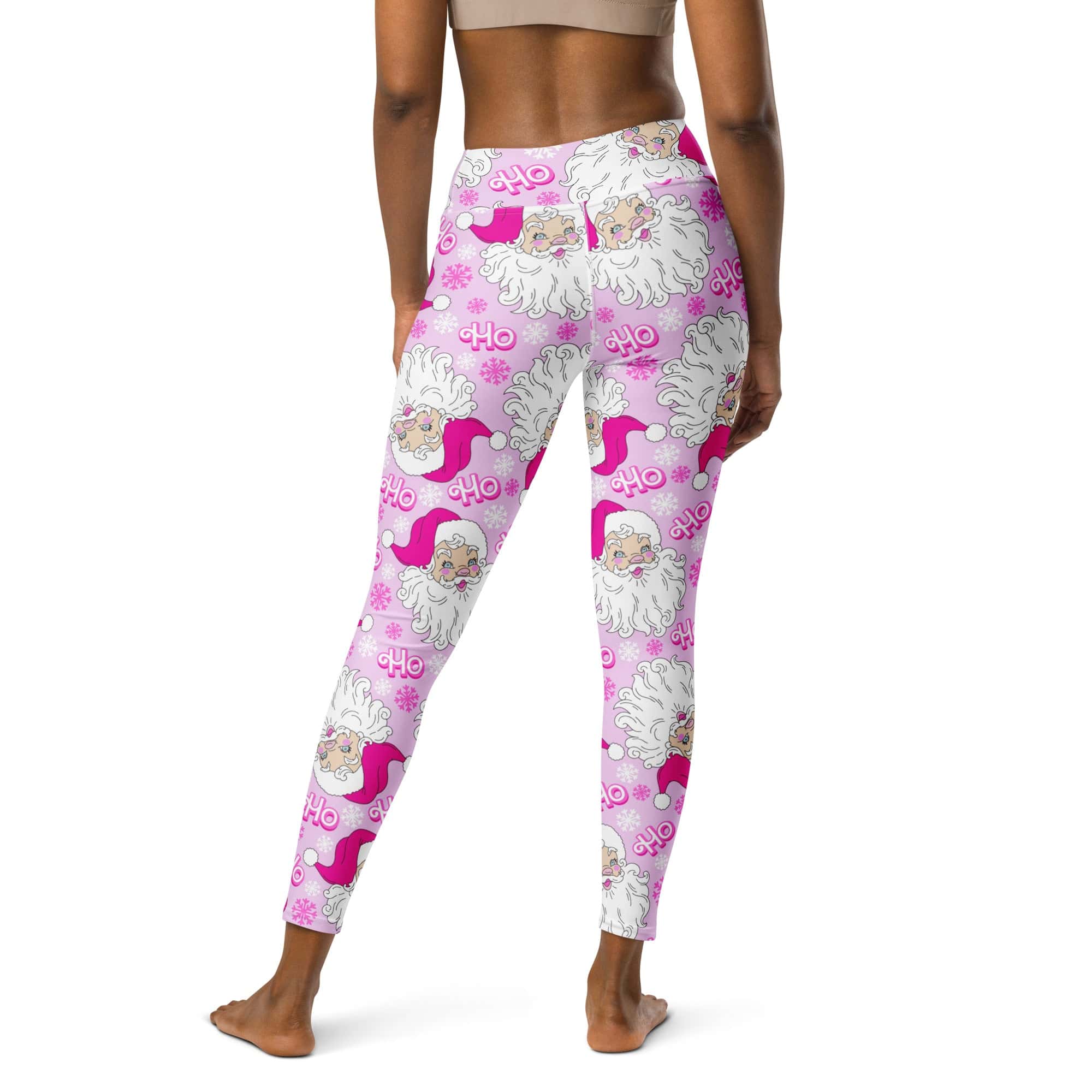 Pink Sassy Santa Yoga Leggings