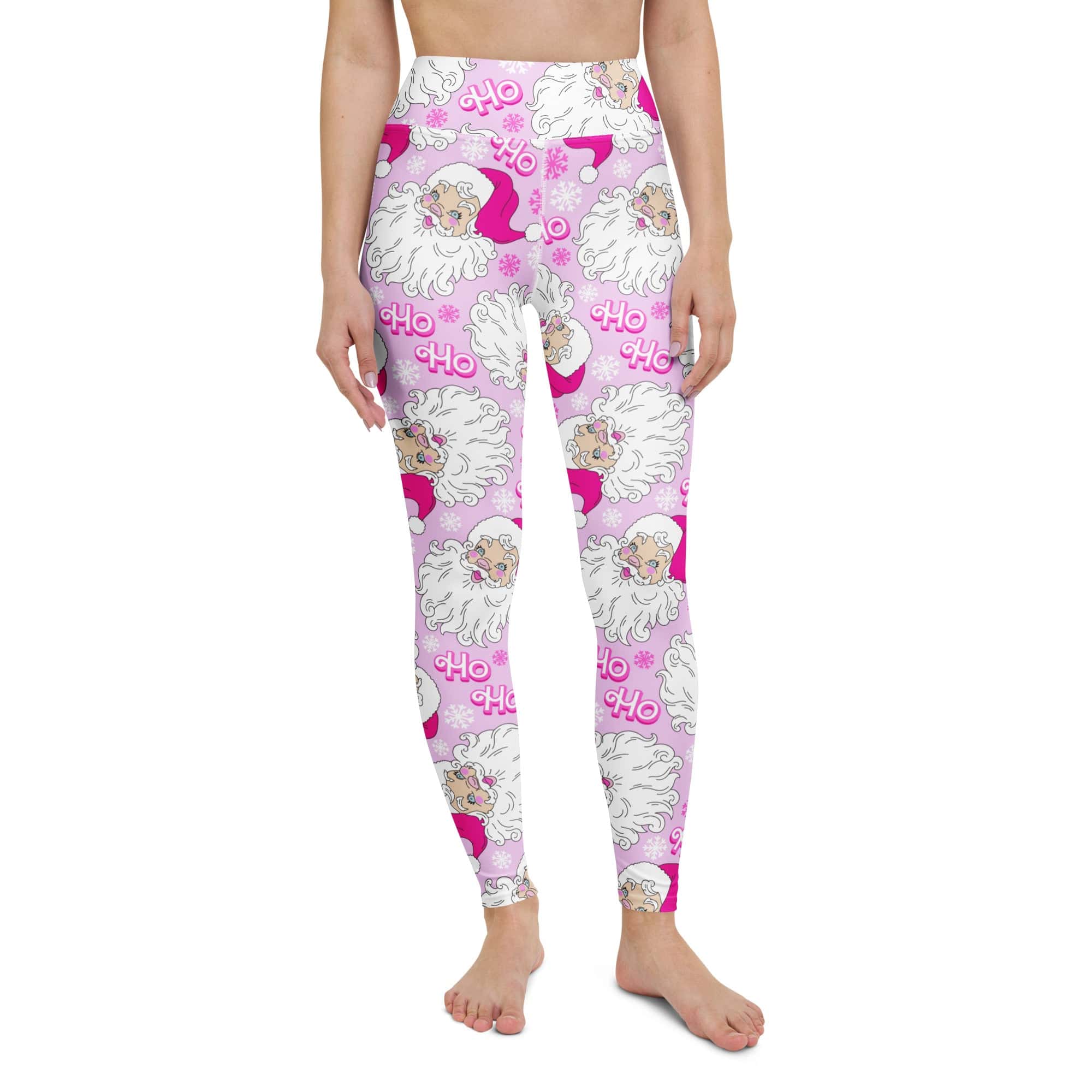 Pink Sassy Santa Yoga Leggings