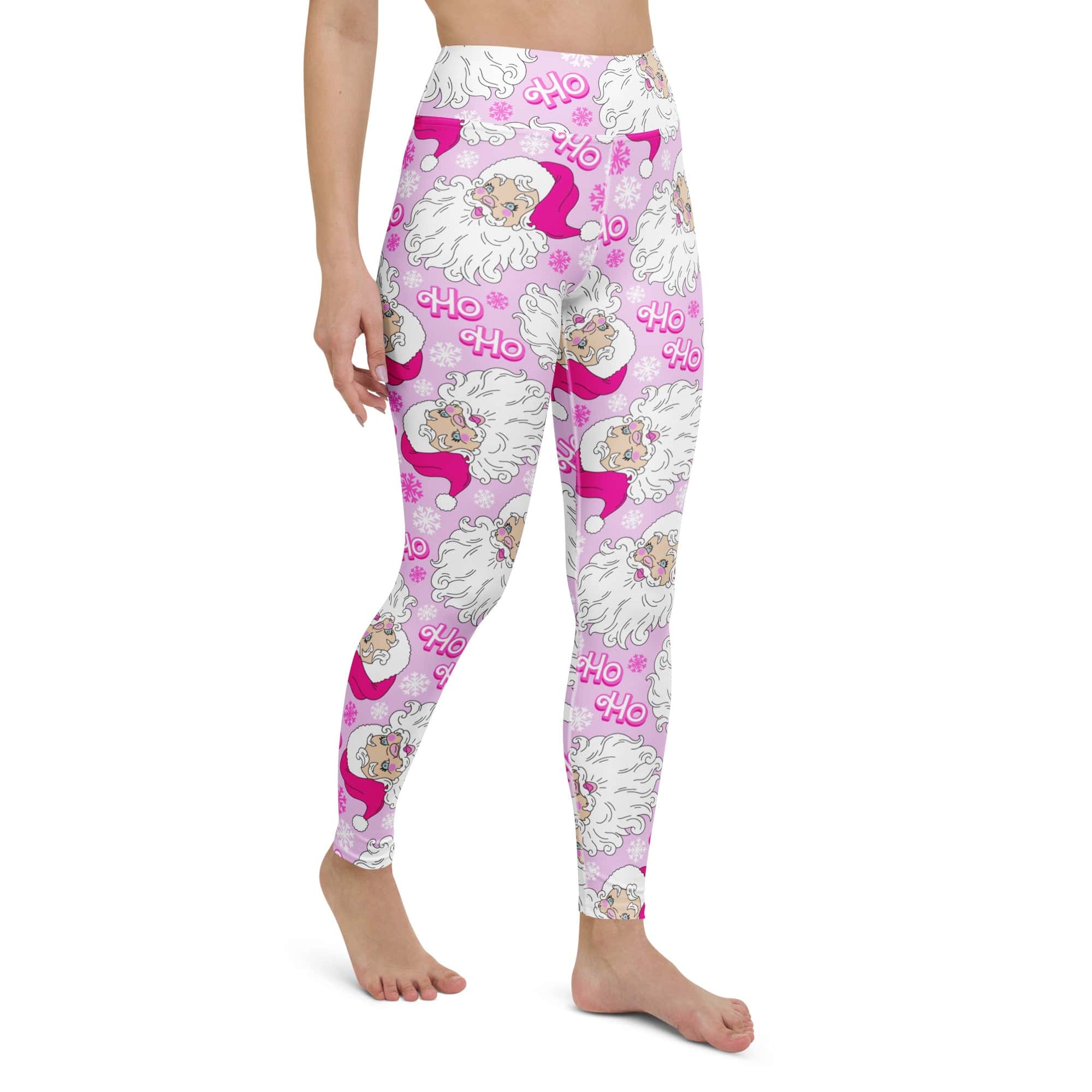 Pink Sassy Santa Yoga Leggings