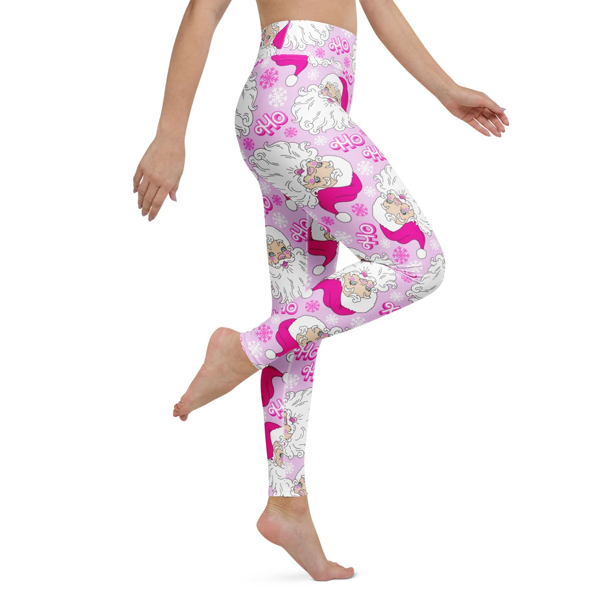 Pink Sassy Santa Yoga Leggings