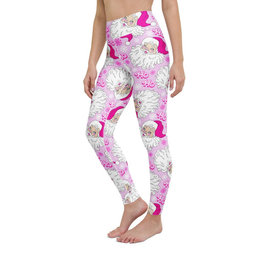 Pink Sassy Santa Yoga Leggings