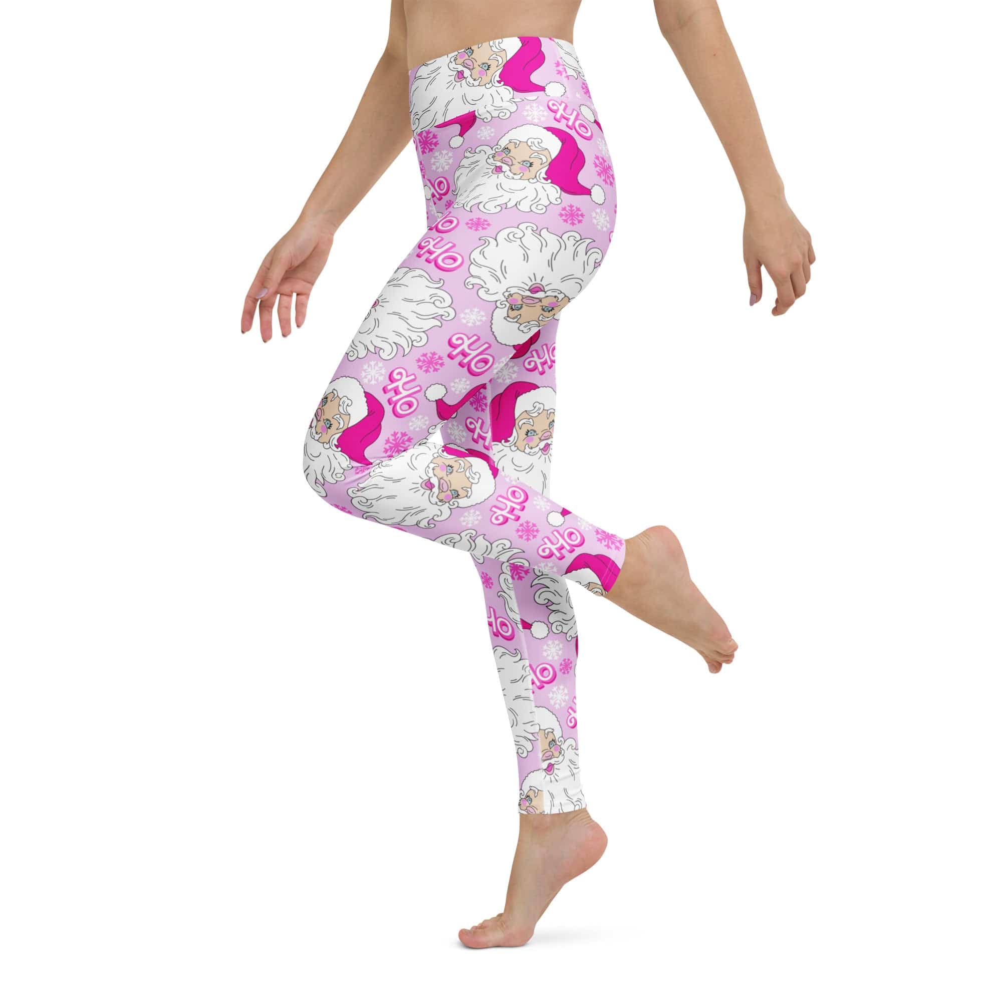 Pink Sassy Santa Yoga Leggings