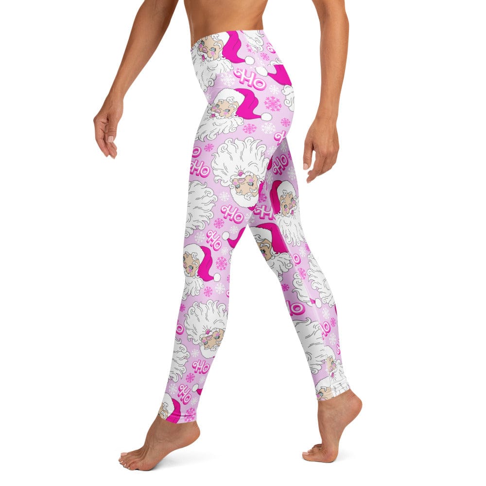 Pink Sassy Santa Yoga Leggings