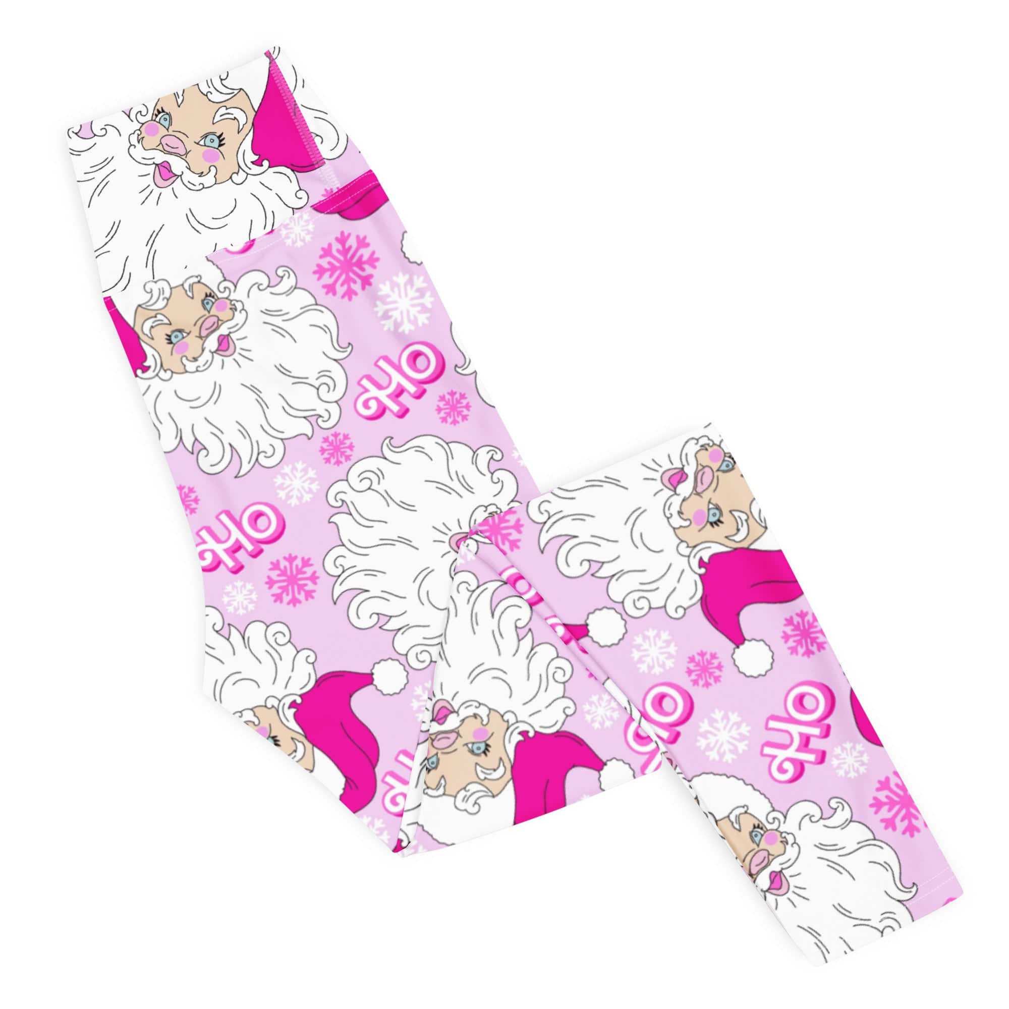 Pink Sassy Santa Yoga Leggings