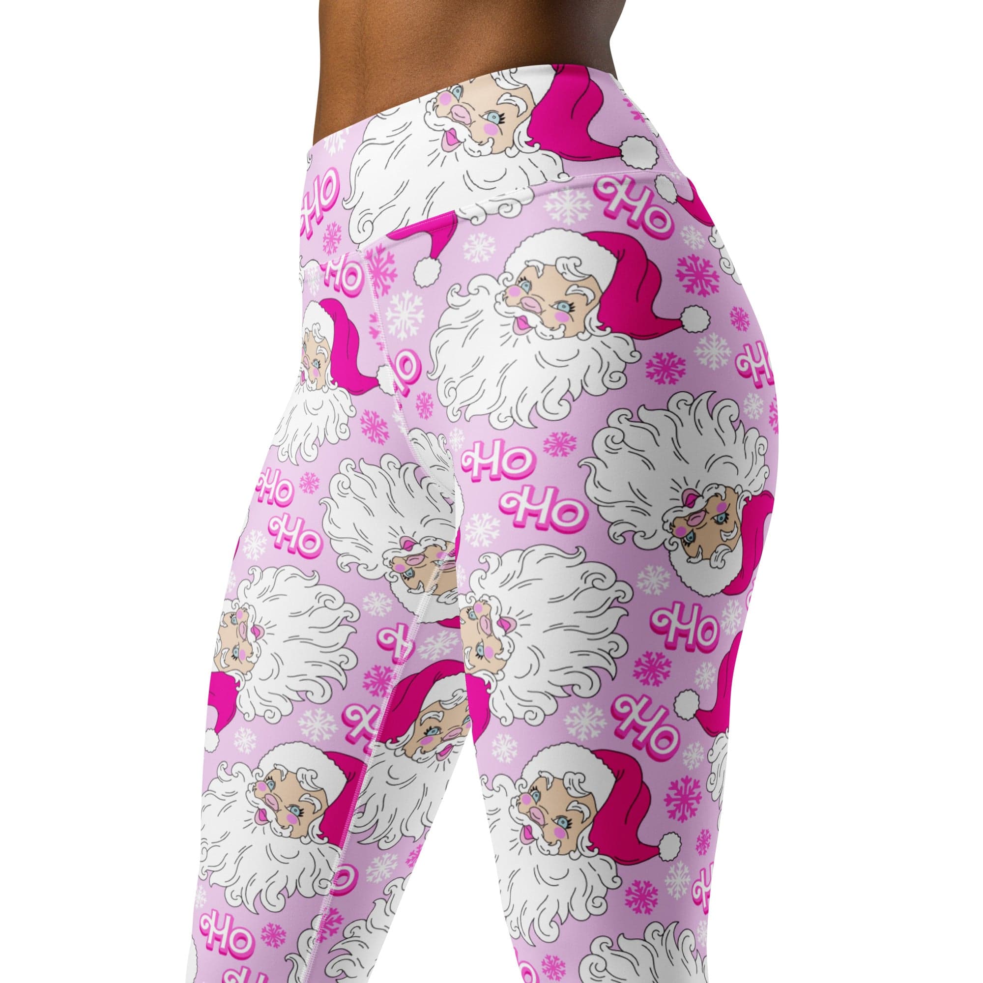 Pink Sassy Santa Yoga Leggings
