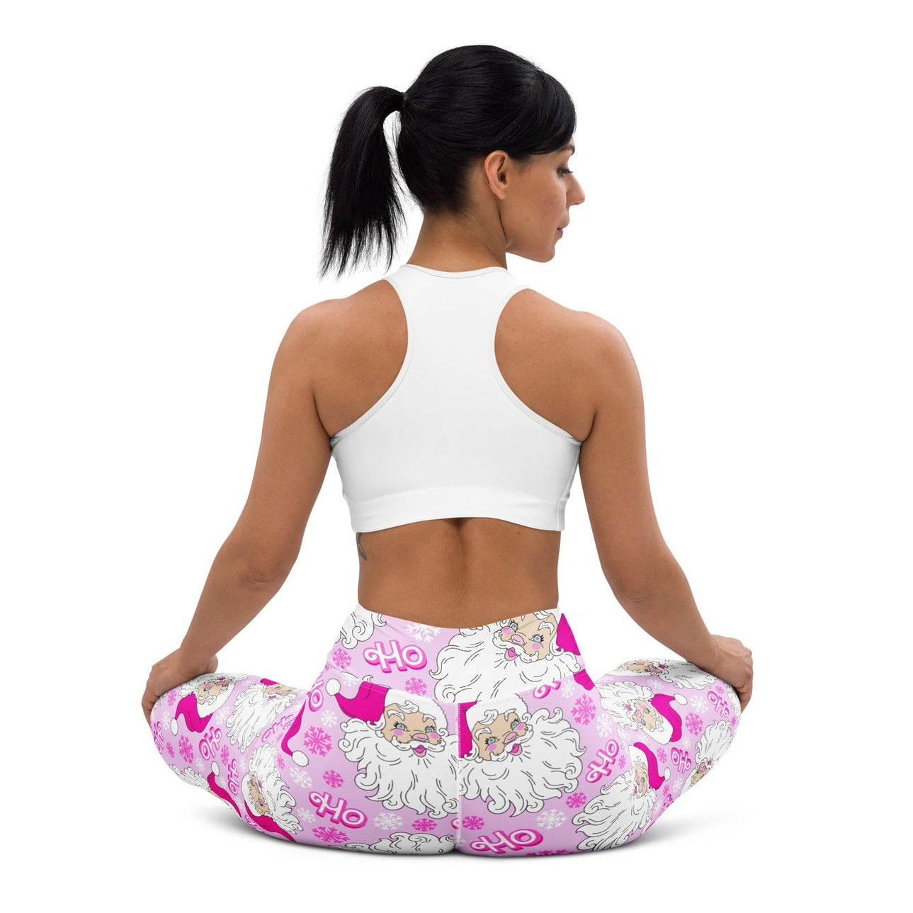 Pink Sassy Santa Yoga Leggings