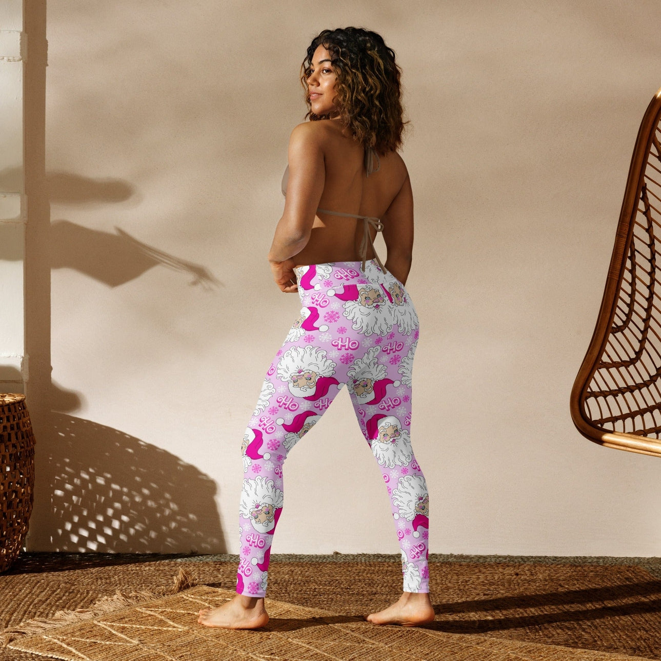 Pink Sassy Santa Yoga Leggings