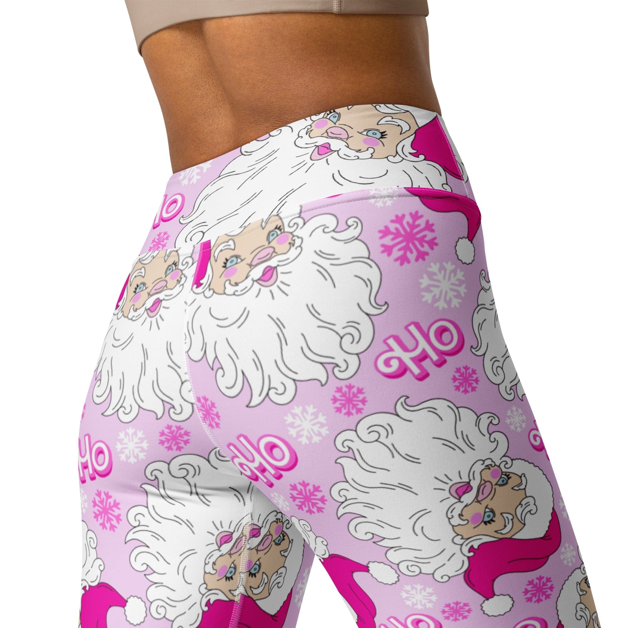 Pink Sassy Santa Yoga Leggings