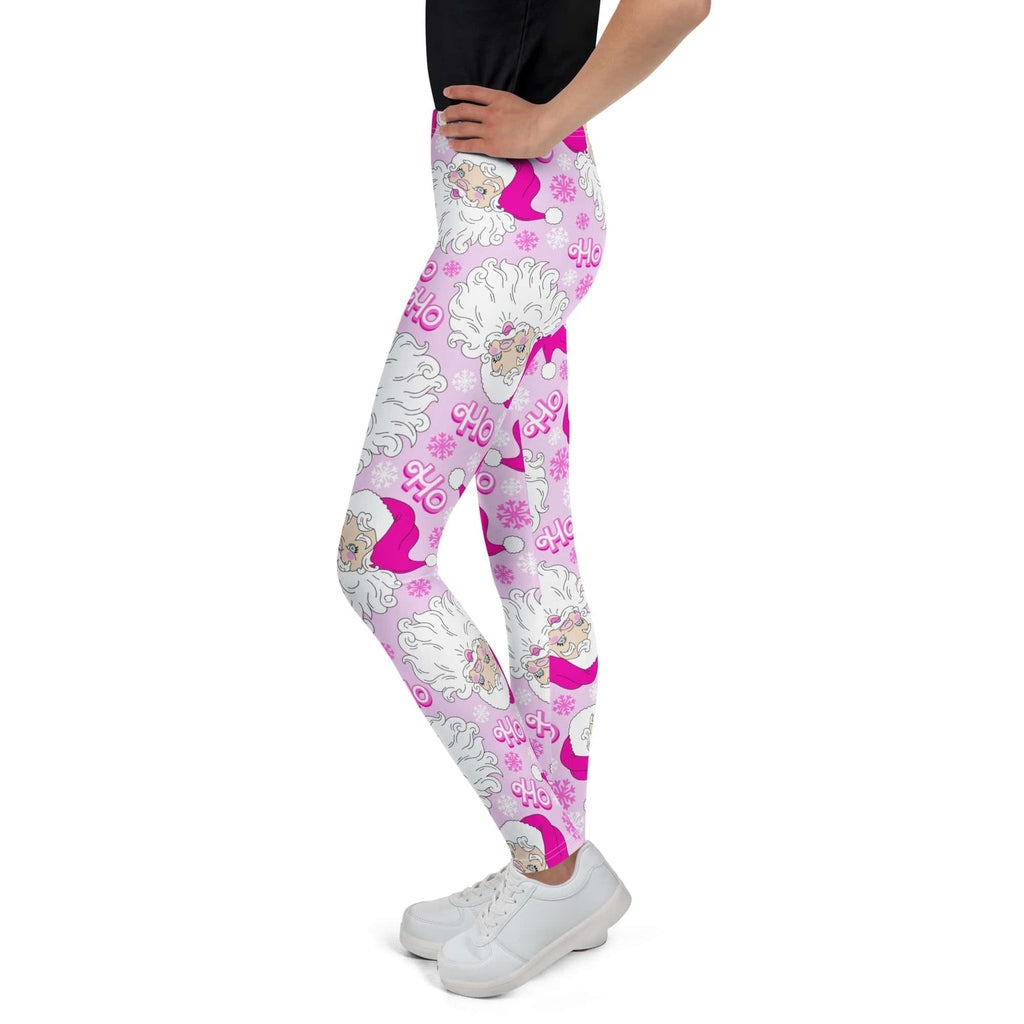 Pink Sassy Santa Youth Leggings