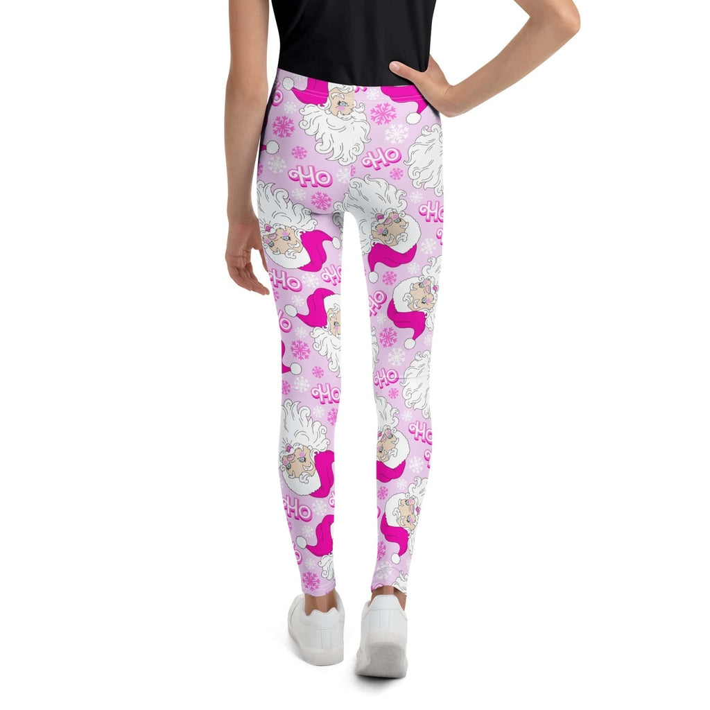 Pink Sassy Santa Youth Leggings
