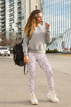Pink Terrazzo Marble Leggings