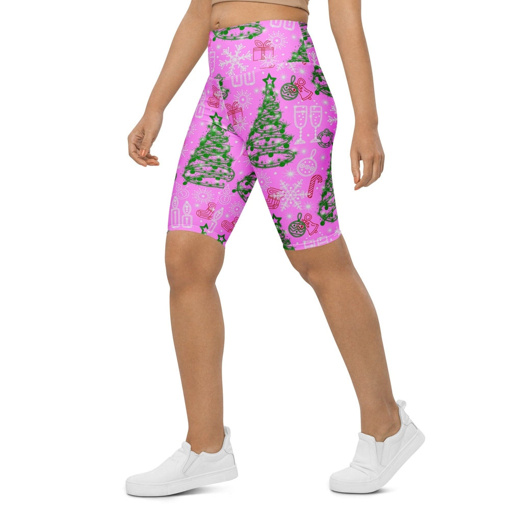 Pink Tinsel Dreams Biker Shorts
