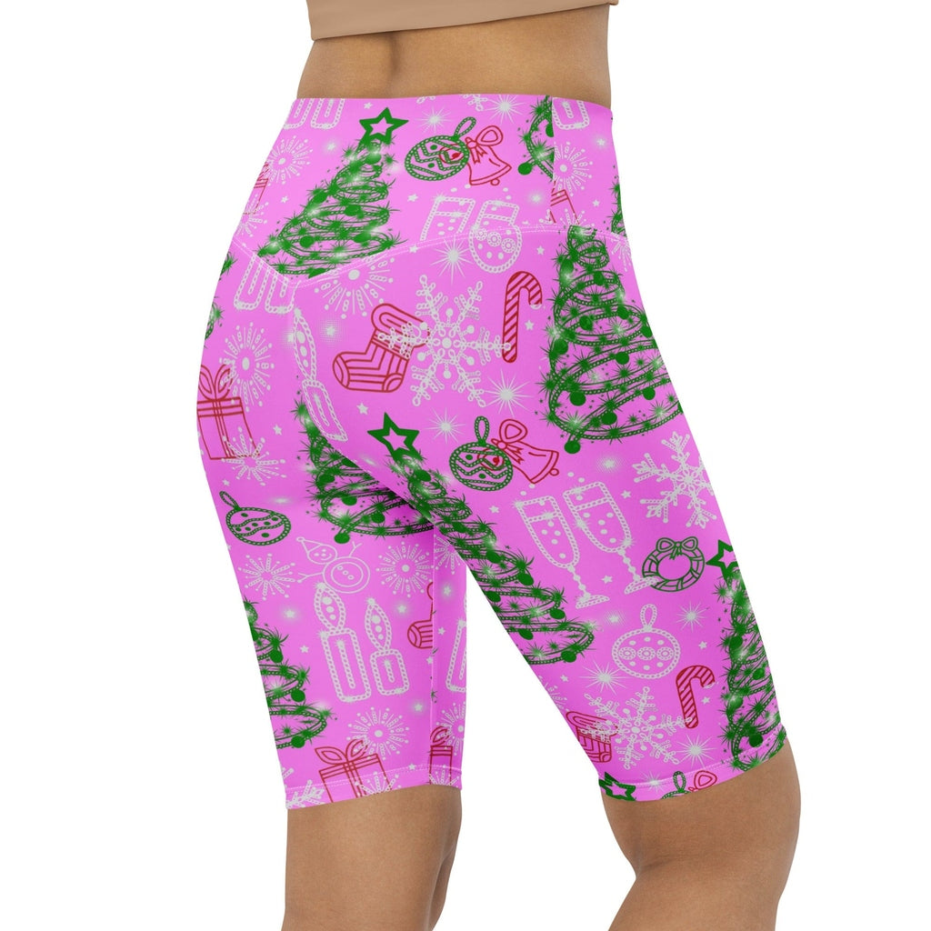 Pink Tinsel Dreams Biker Shorts