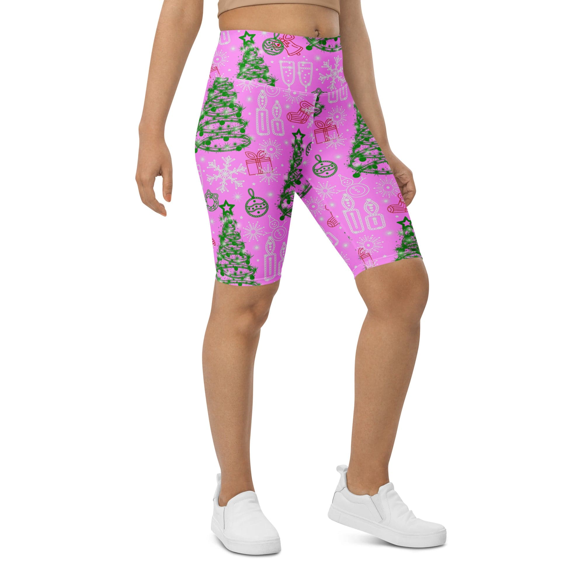 Pink Tinsel Dreams Biker Shorts