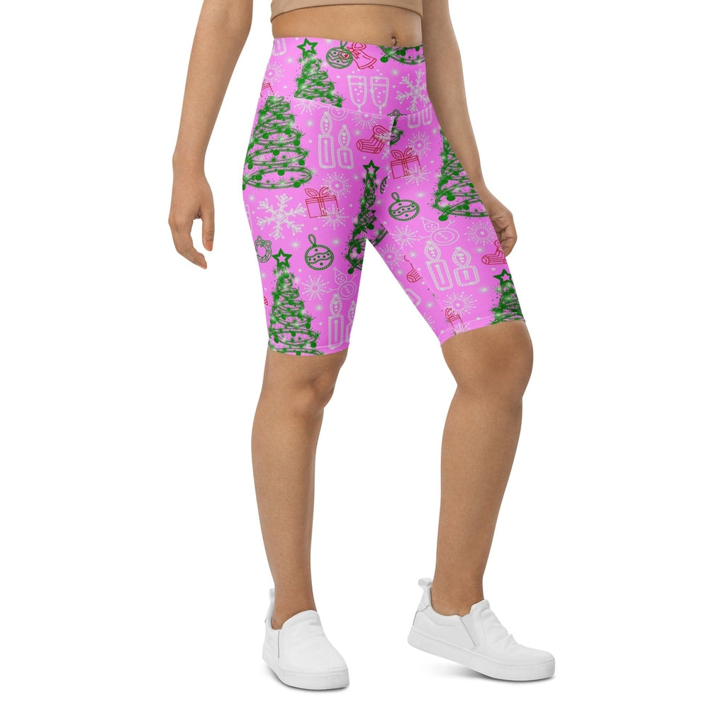 Pink Tinsel Dreams Biker Shorts