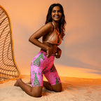 Pink Tinsel Dreams Biker Shorts