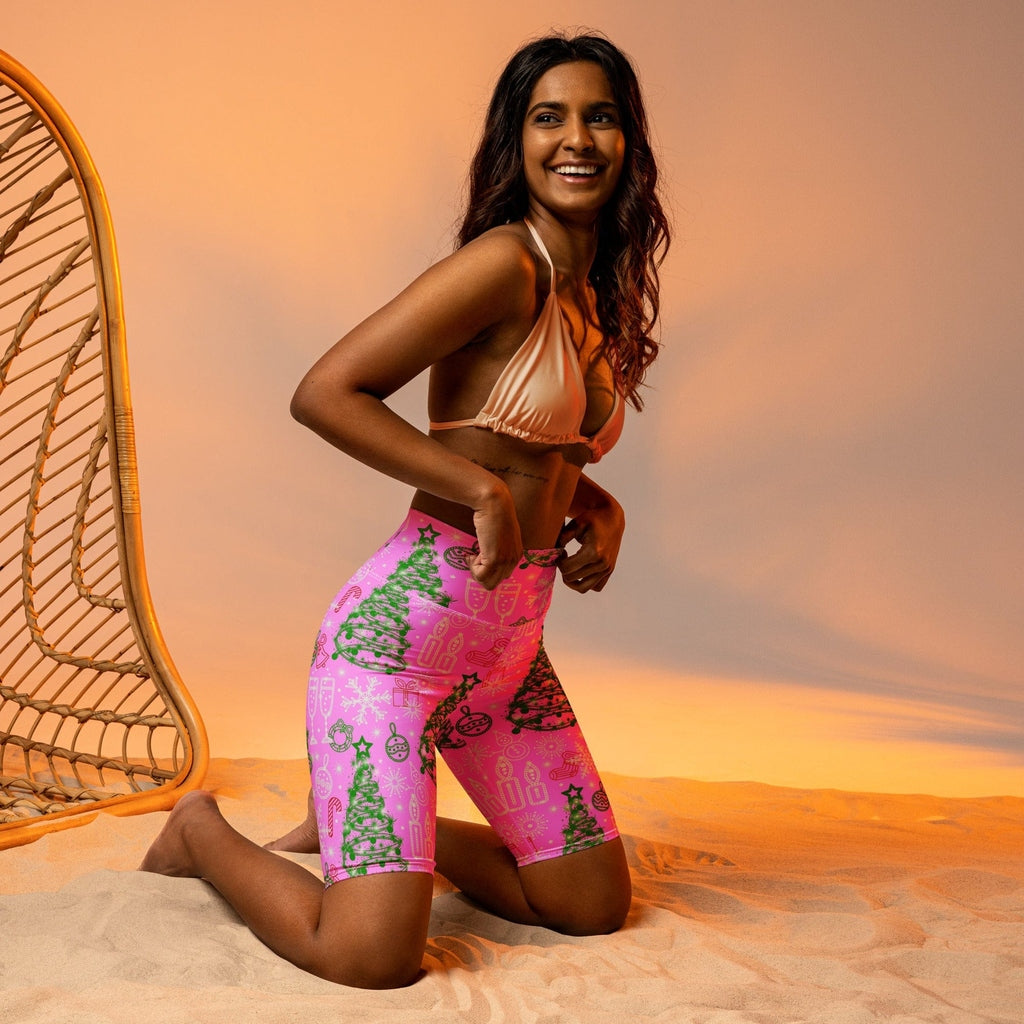 Pink Tinsel Dreams Biker Shorts
