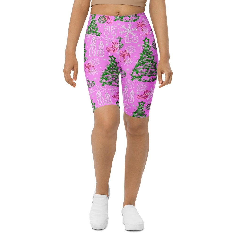 Pink Tinsel Dreams Biker Shorts