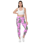 Pink Tinsel Dreams Crossover Leggings With Pockets