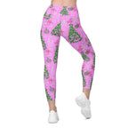 Pink Tinsel Dreams Crossover Leggings With Pockets