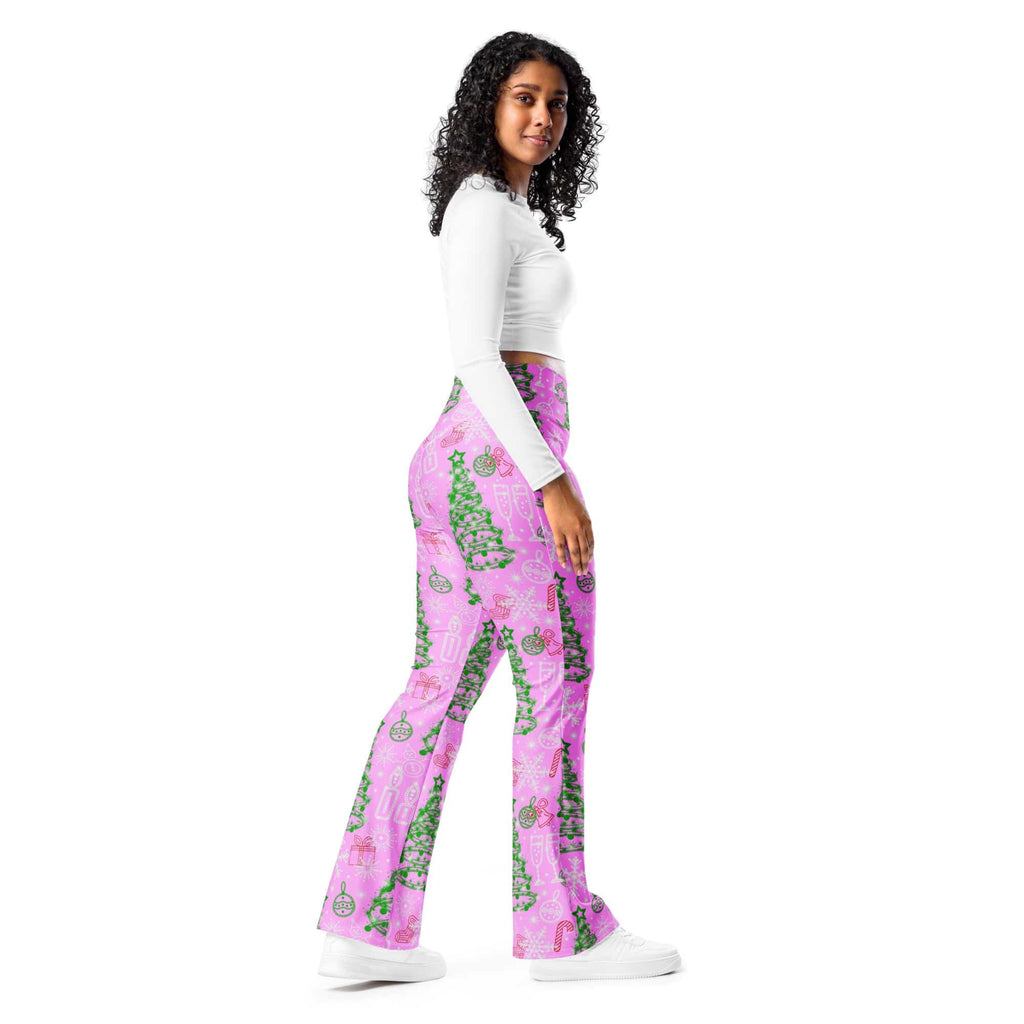 Pink Tinsel Dreams Flare Leggings