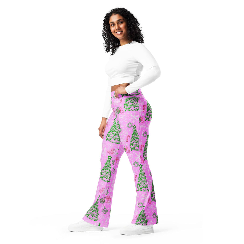 Pink Tinsel Dreams Flare Leggings