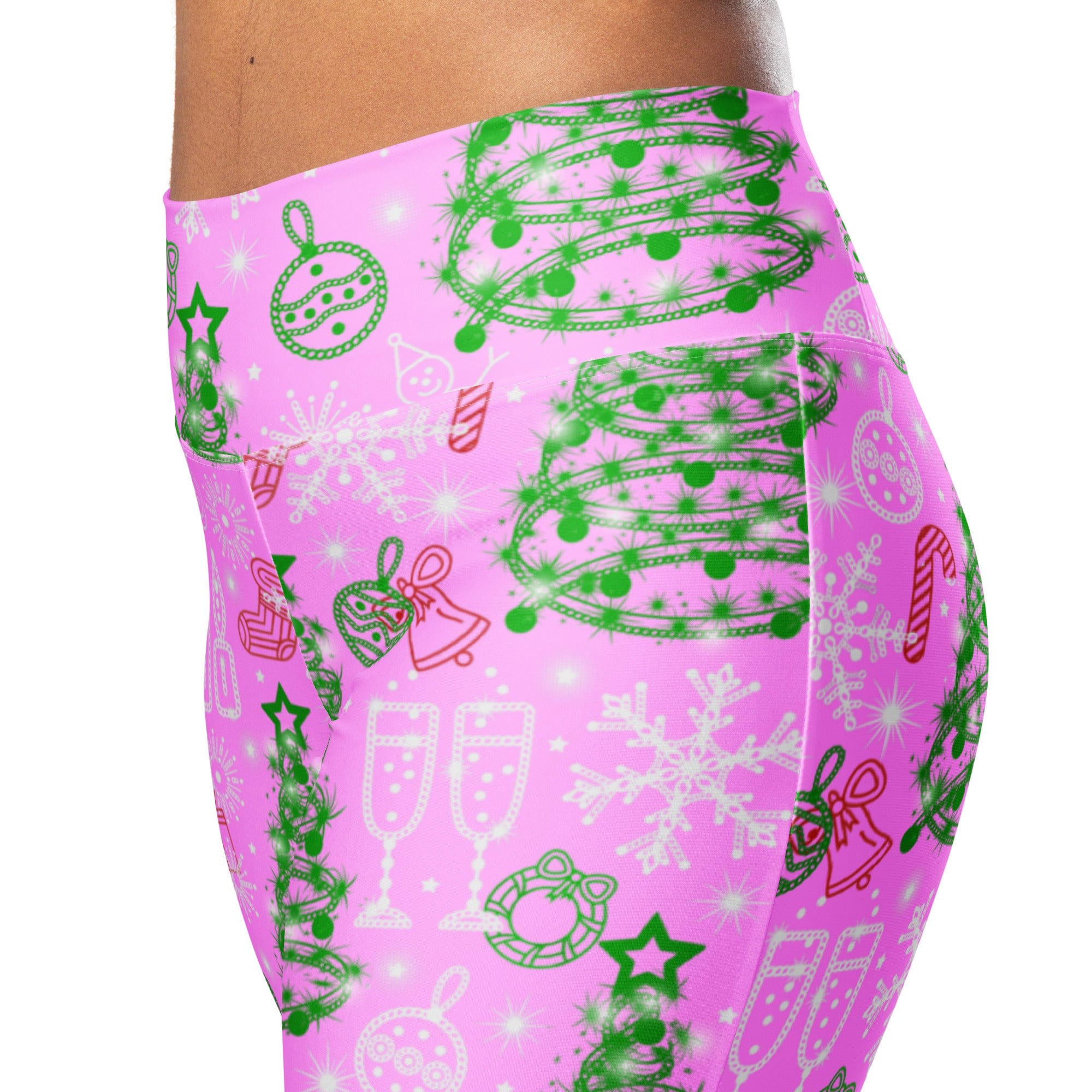 Pink Tinsel Dreams Flare Leggings