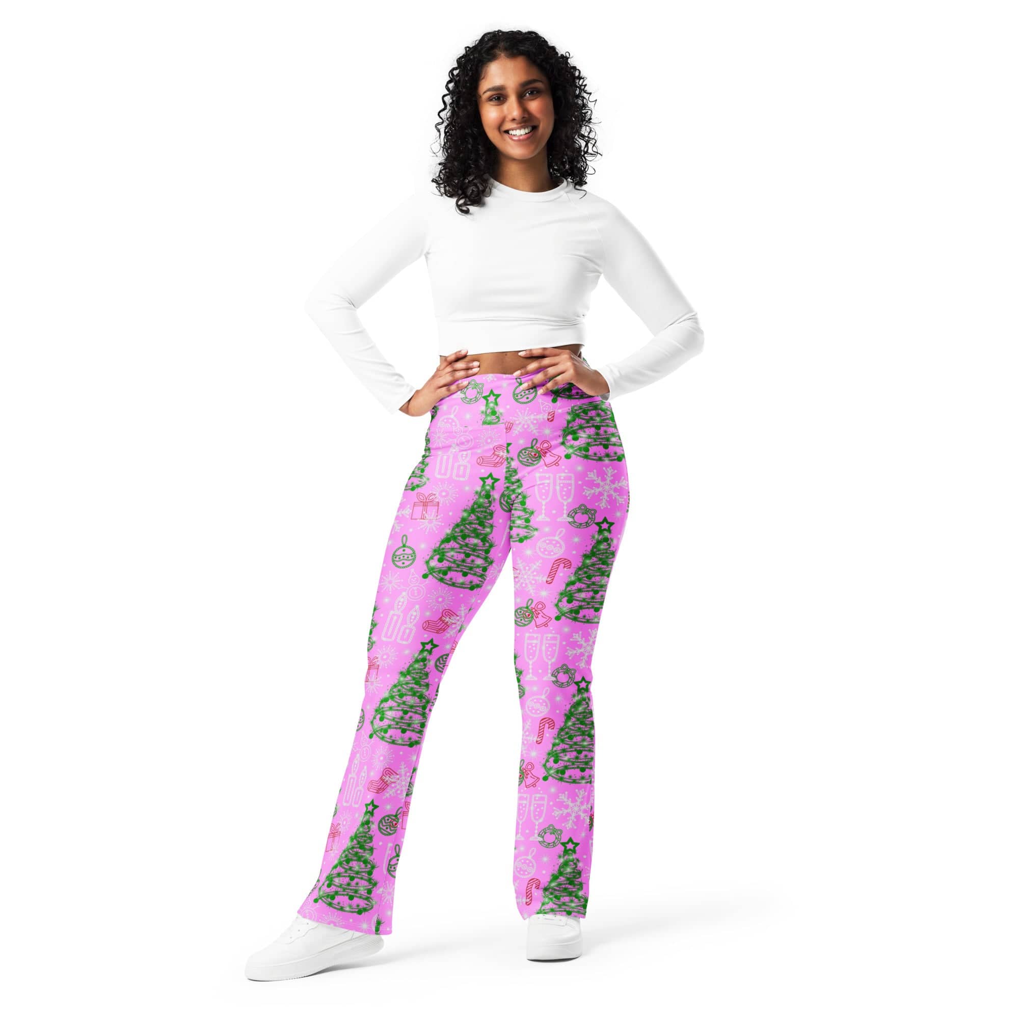 Pink Tinsel Dreams Flare Leggings