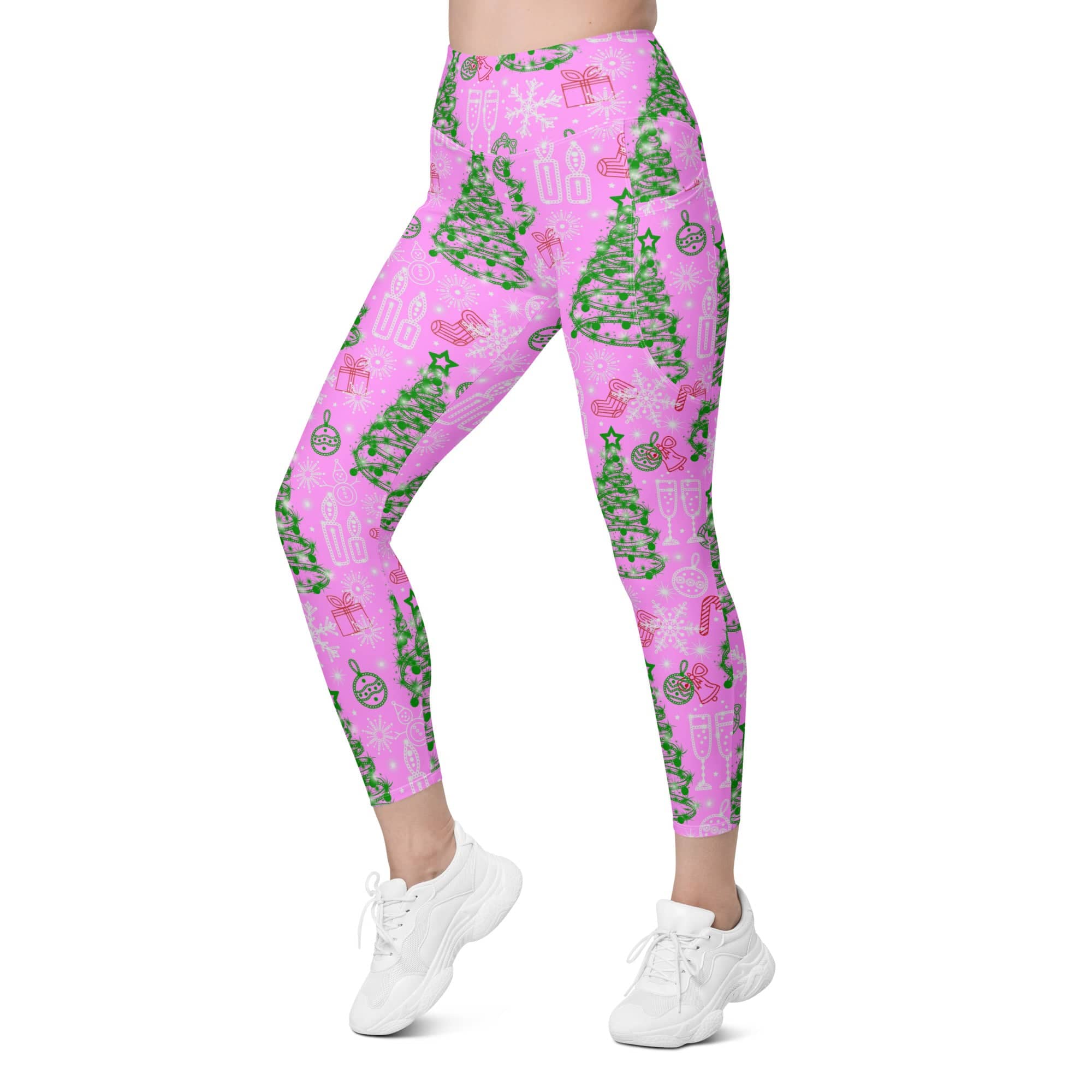 Pink Tinsel Dreams Leggings With Pockets