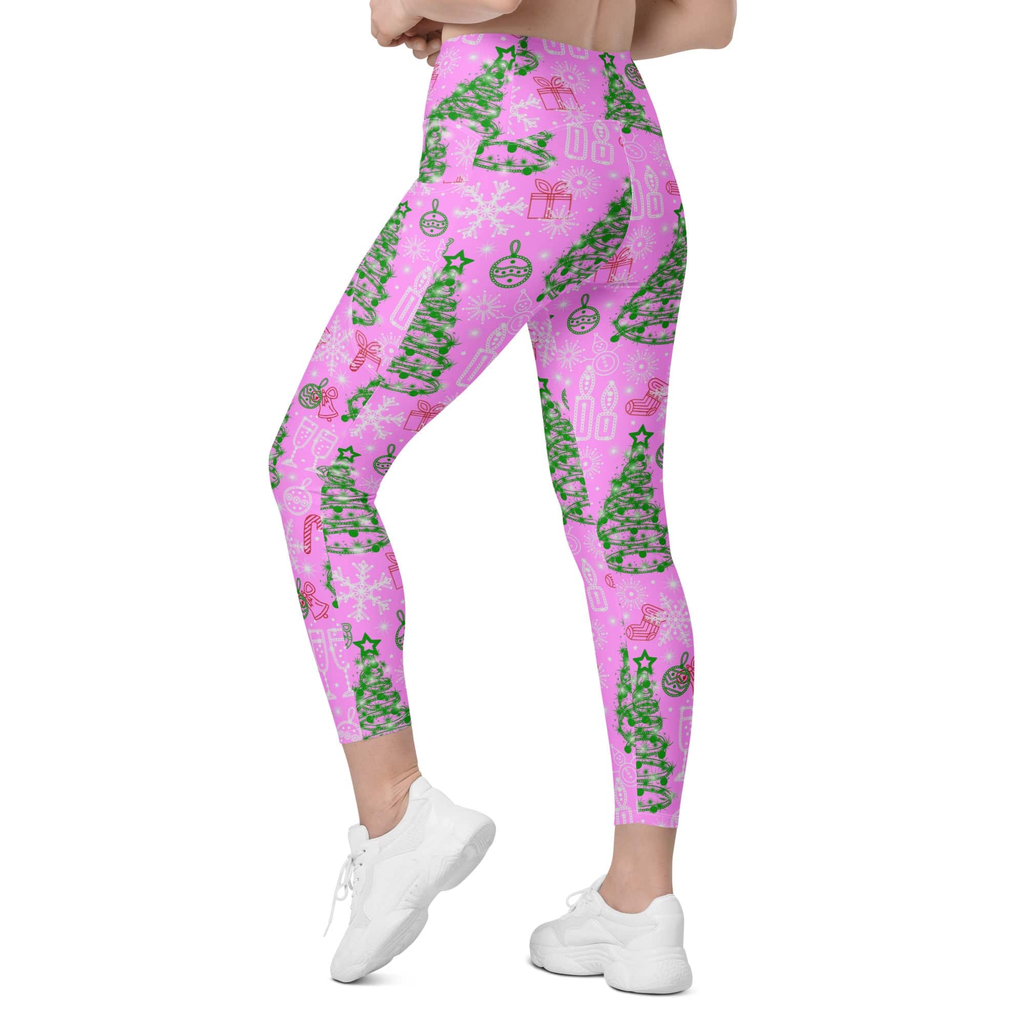 Pink Tinsel Dreams Leggings With Pockets