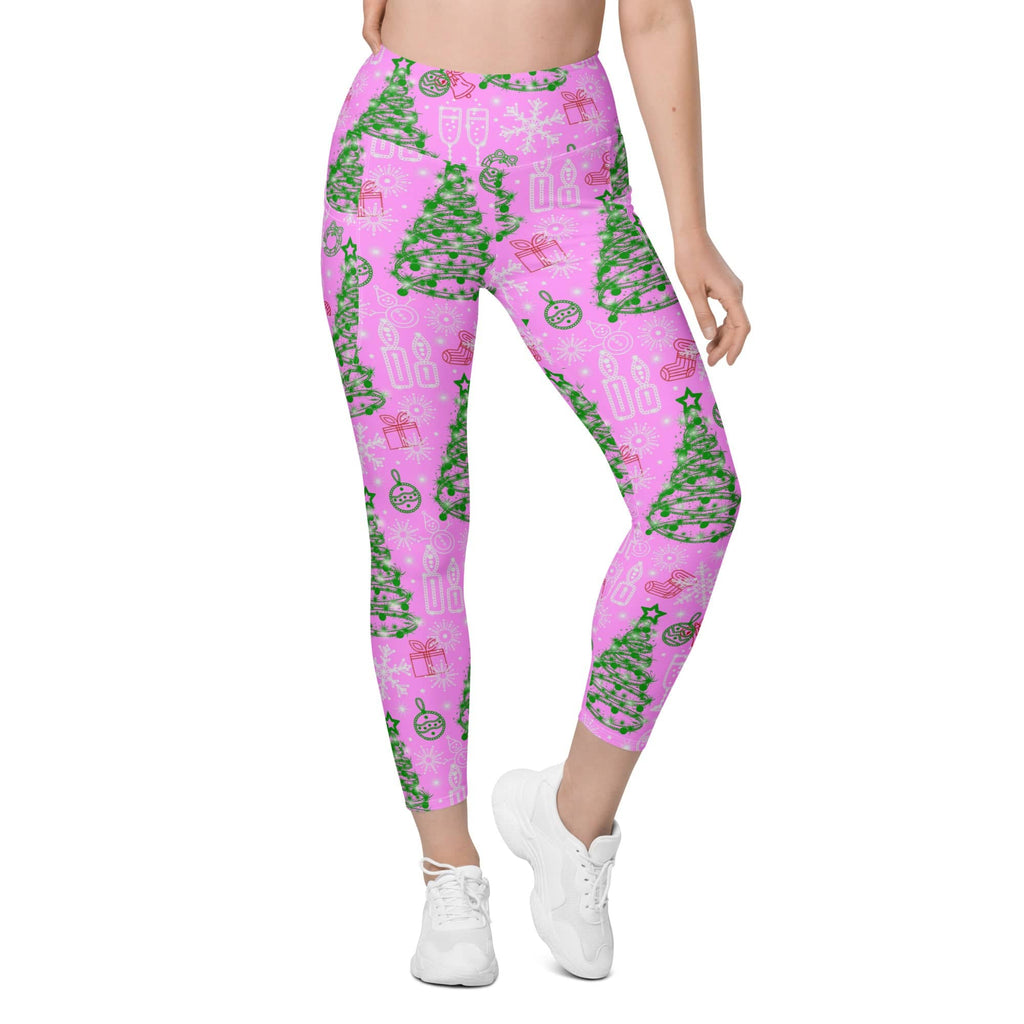 Pink Tinsel Dreams Leggings With Pockets