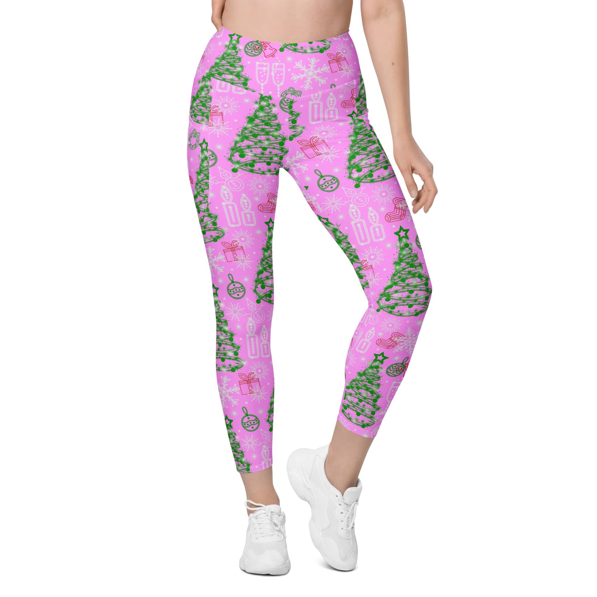 Pink Tinsel Dreams Leggings With Pockets