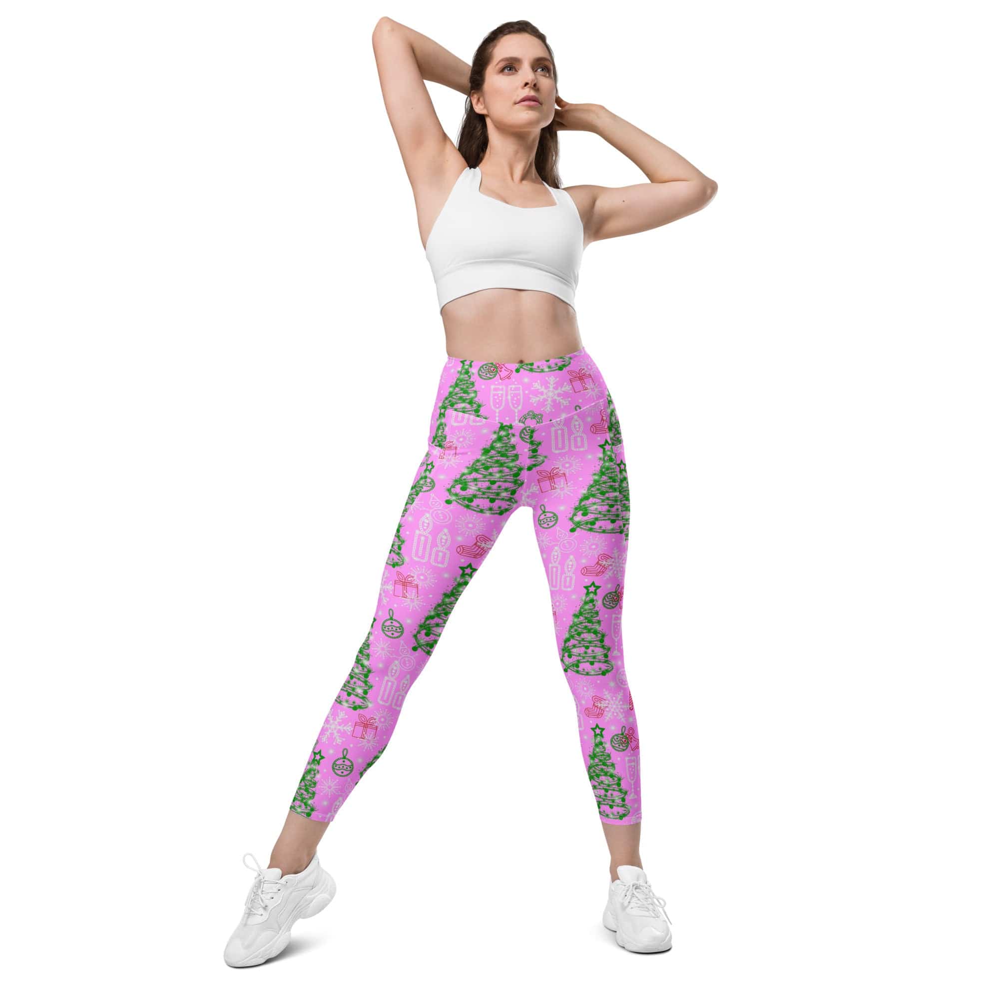 Pink Tinsel Dreams Leggings With Pockets