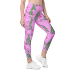 Pink Tinsel Dreams Leggings With Pockets