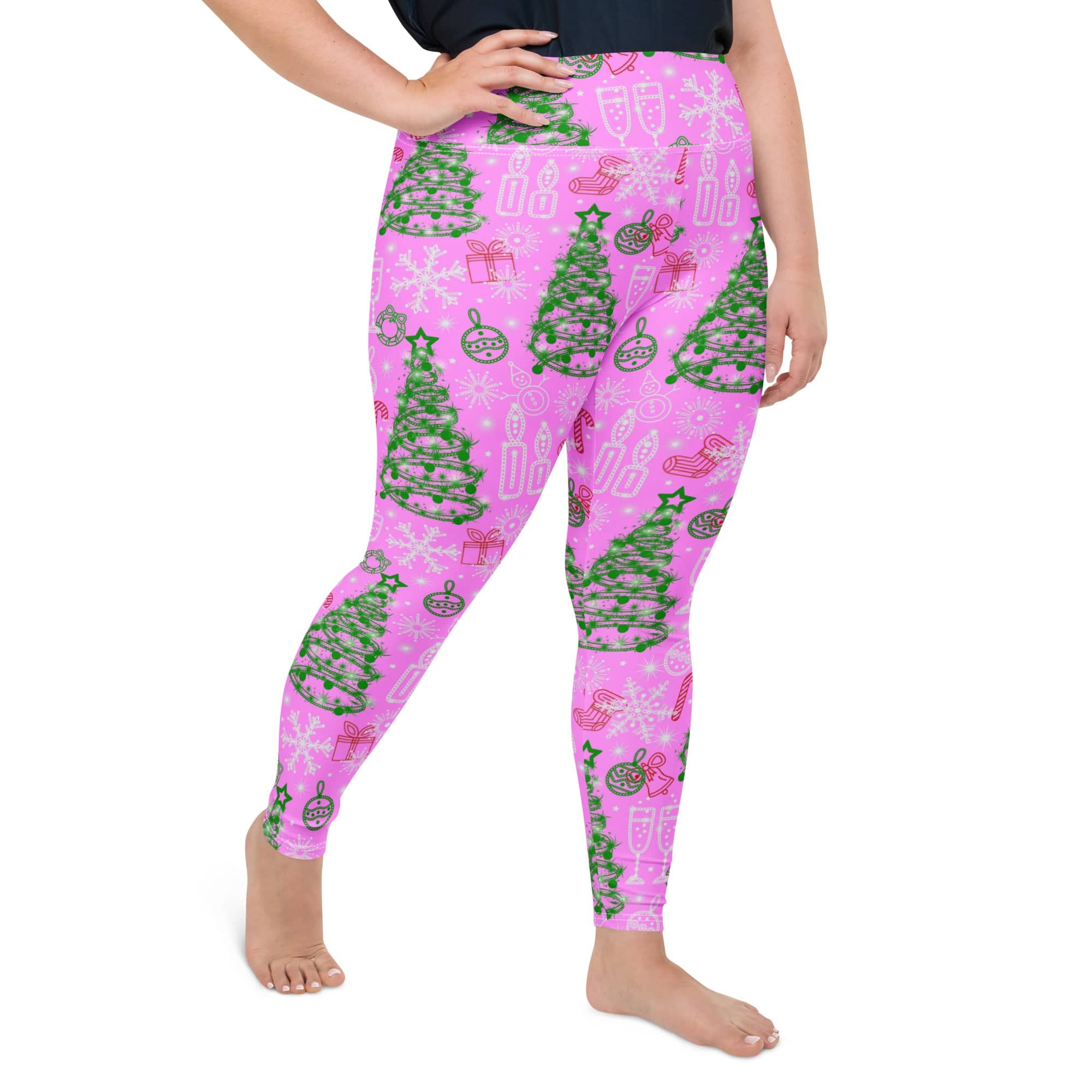 Pink Tinsel Dreams Plus Size Leggings