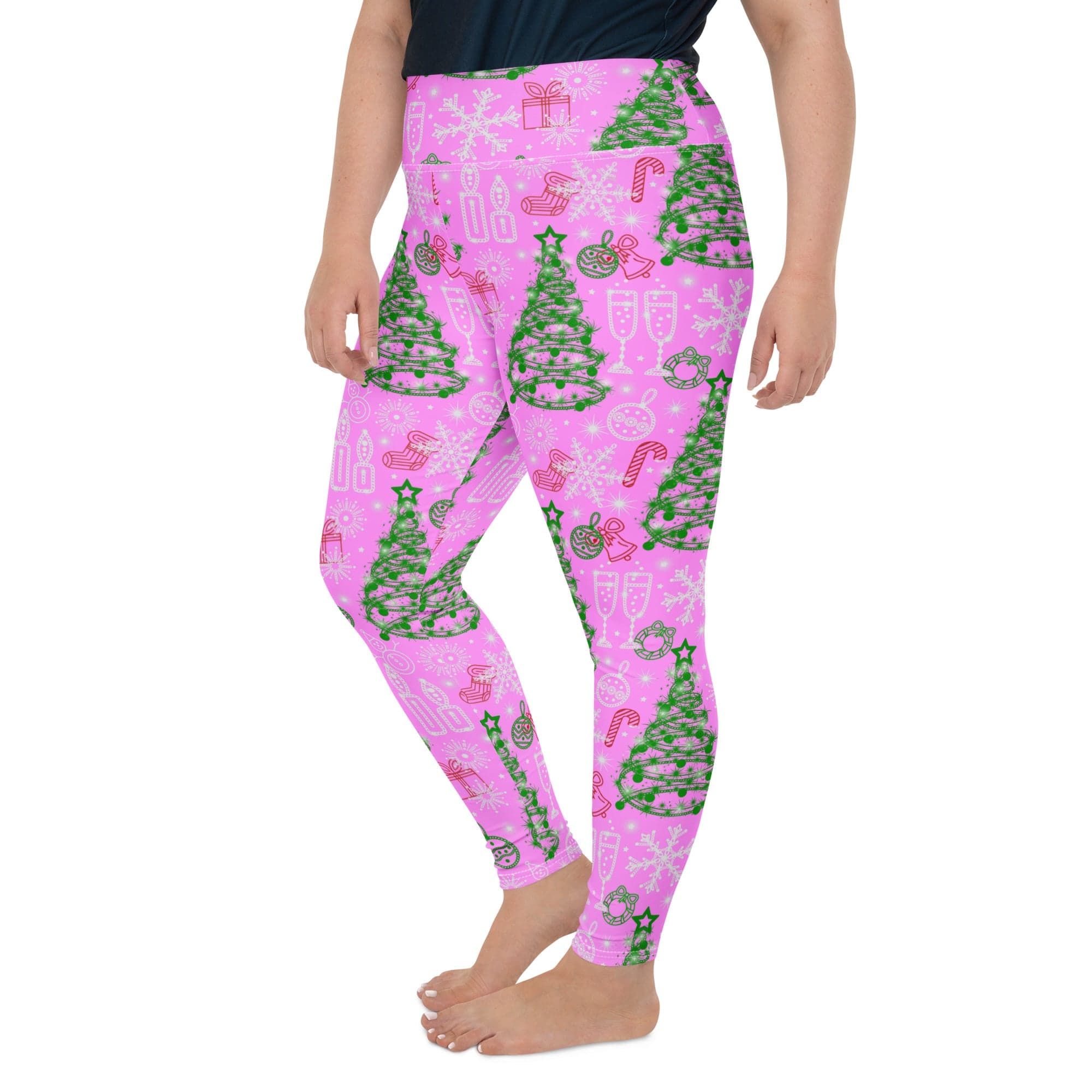 Pink Tinsel Dreams Plus Size Leggings