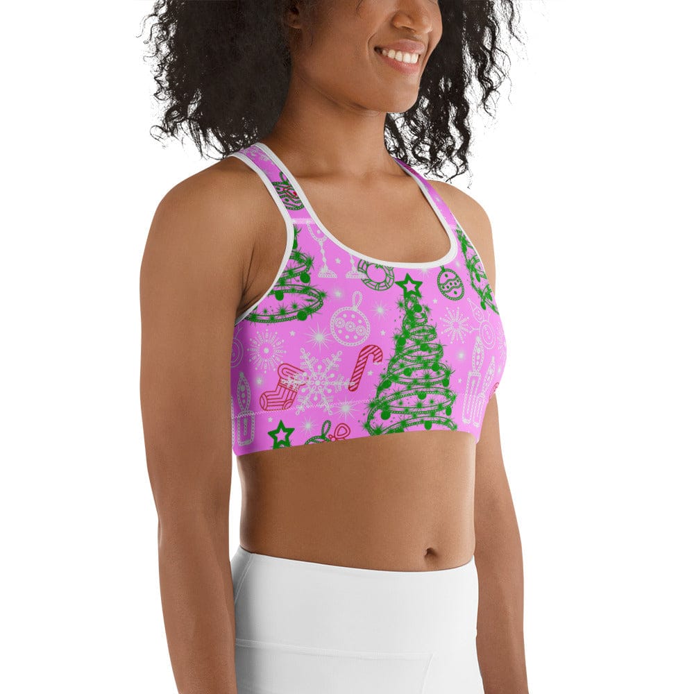 Pink Tinsel Dreams Sports Bra