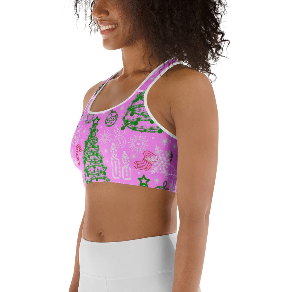 Pink Tinsel Dreams Sports Bra