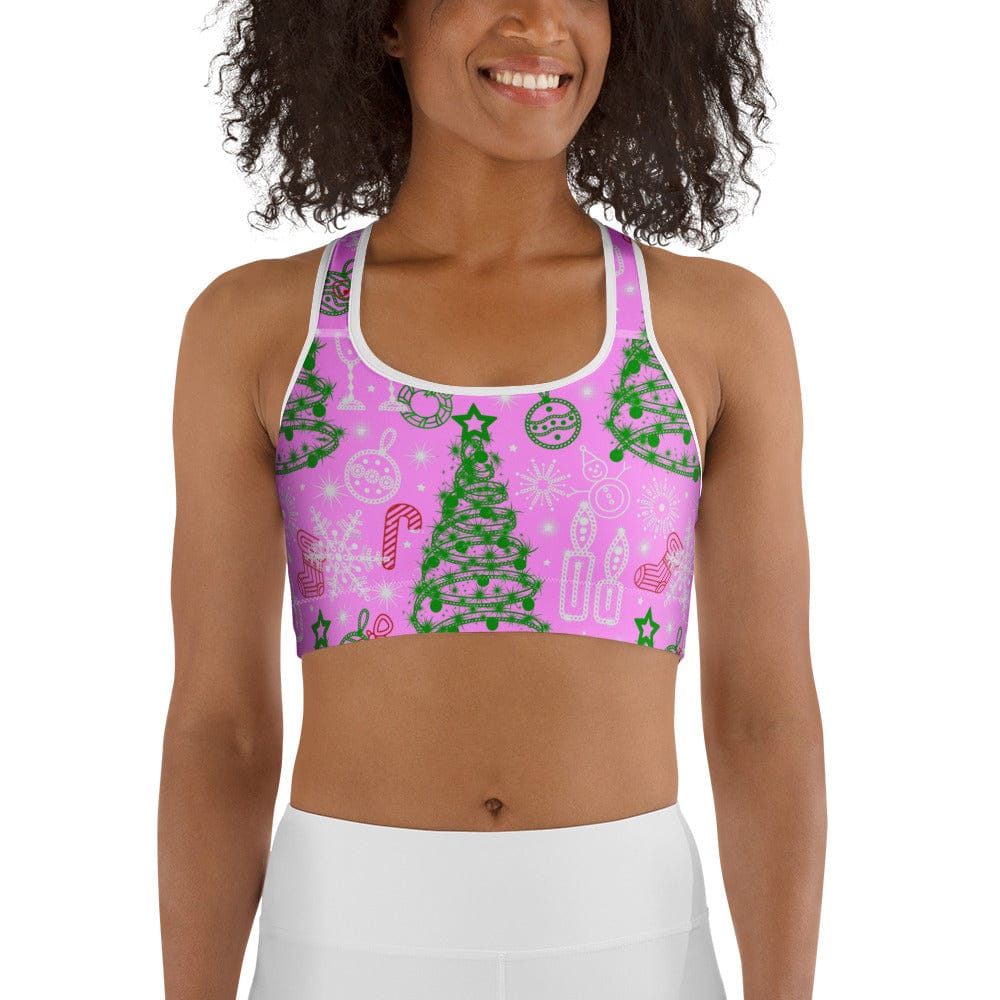 Pink Tinsel Dreams Sports Bra