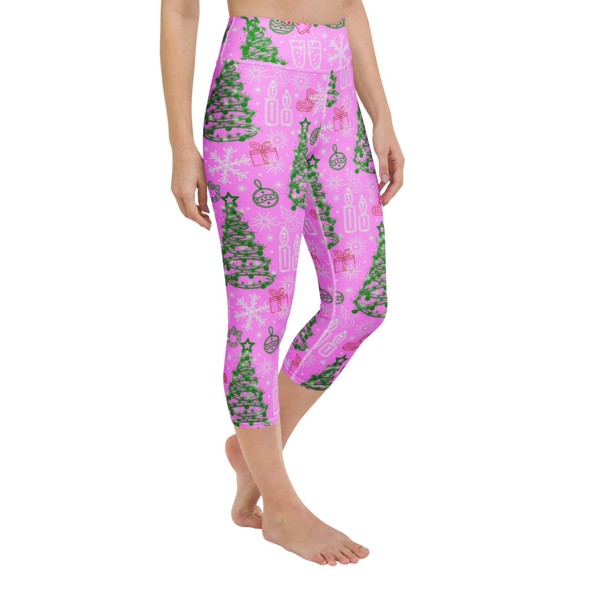 Pink Tinsel Dreams Yoga Capris