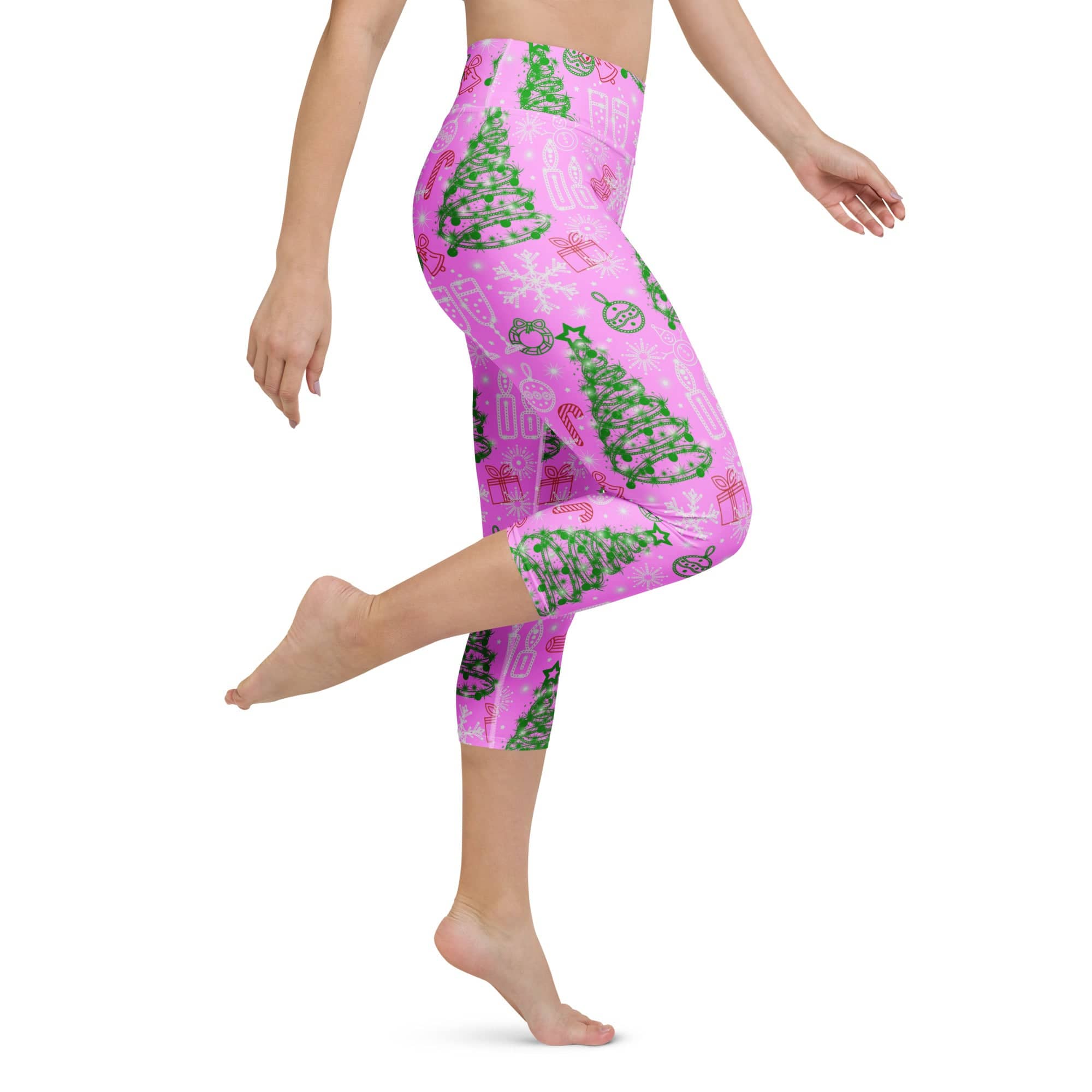 Pink Tinsel Dreams Yoga Capris