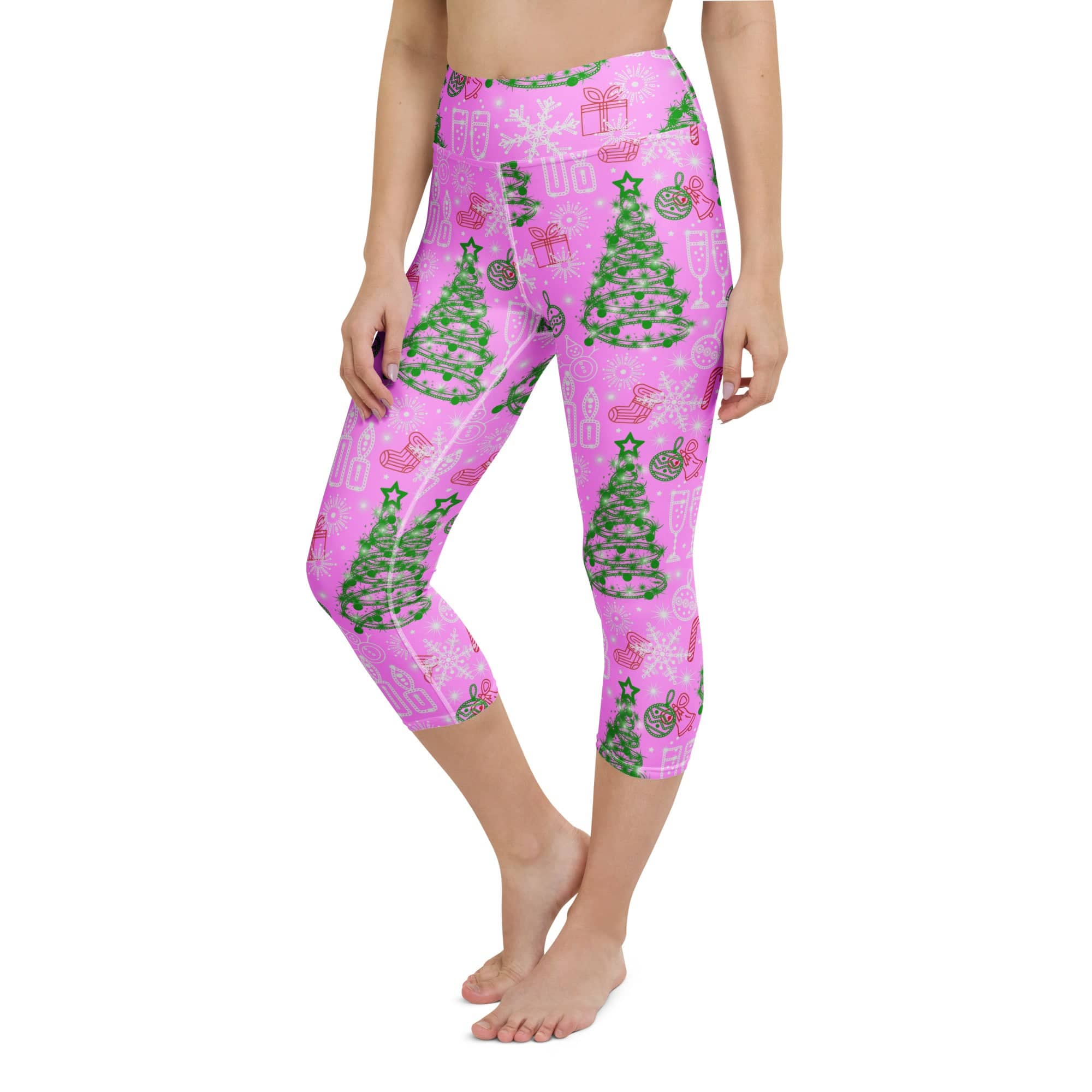 Pink Tinsel Dreams Yoga Capris