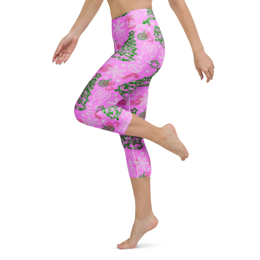 Pink Tinsel Dreams Yoga Capris