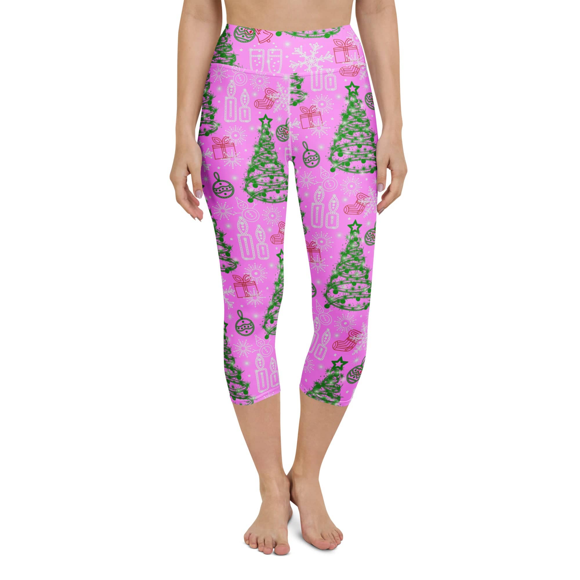 Pink Tinsel Dreams Yoga Capris