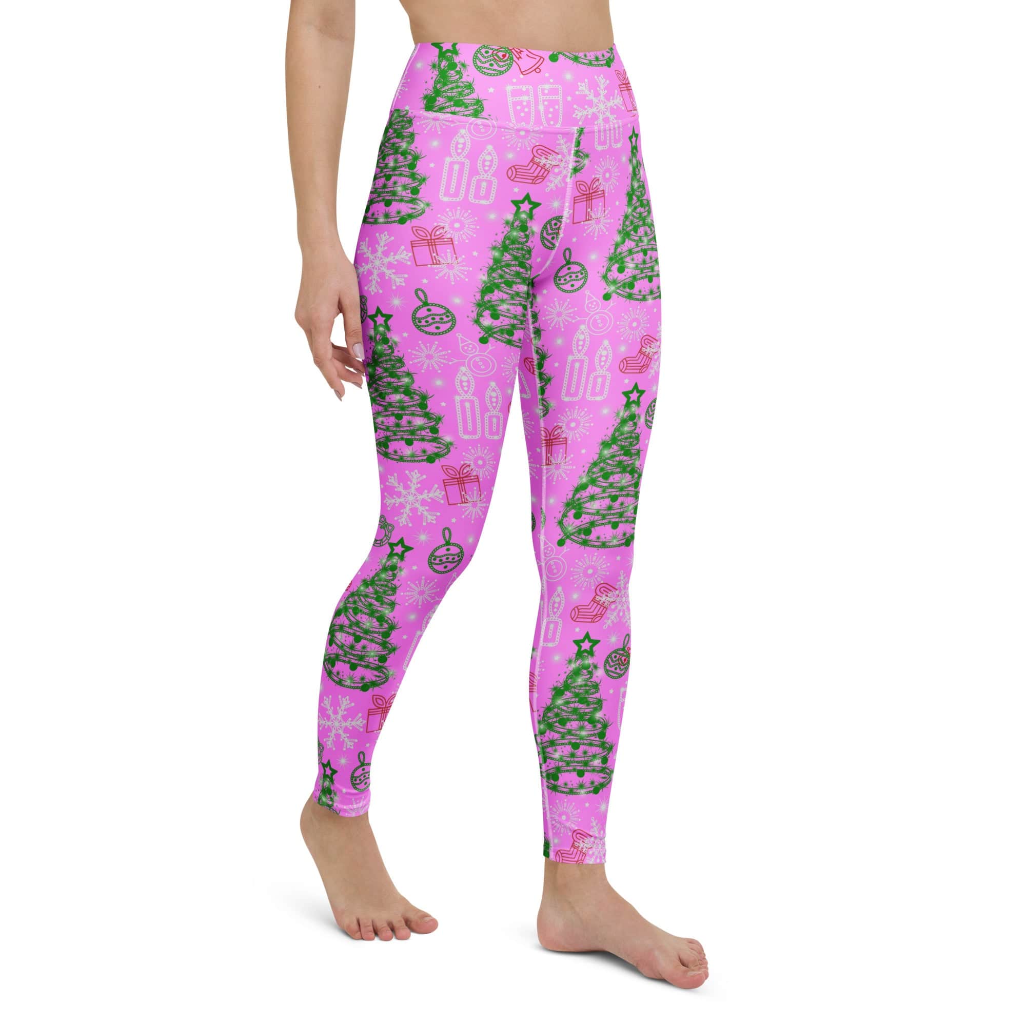 Pink Tinsel Dreams Yoga Leggings
