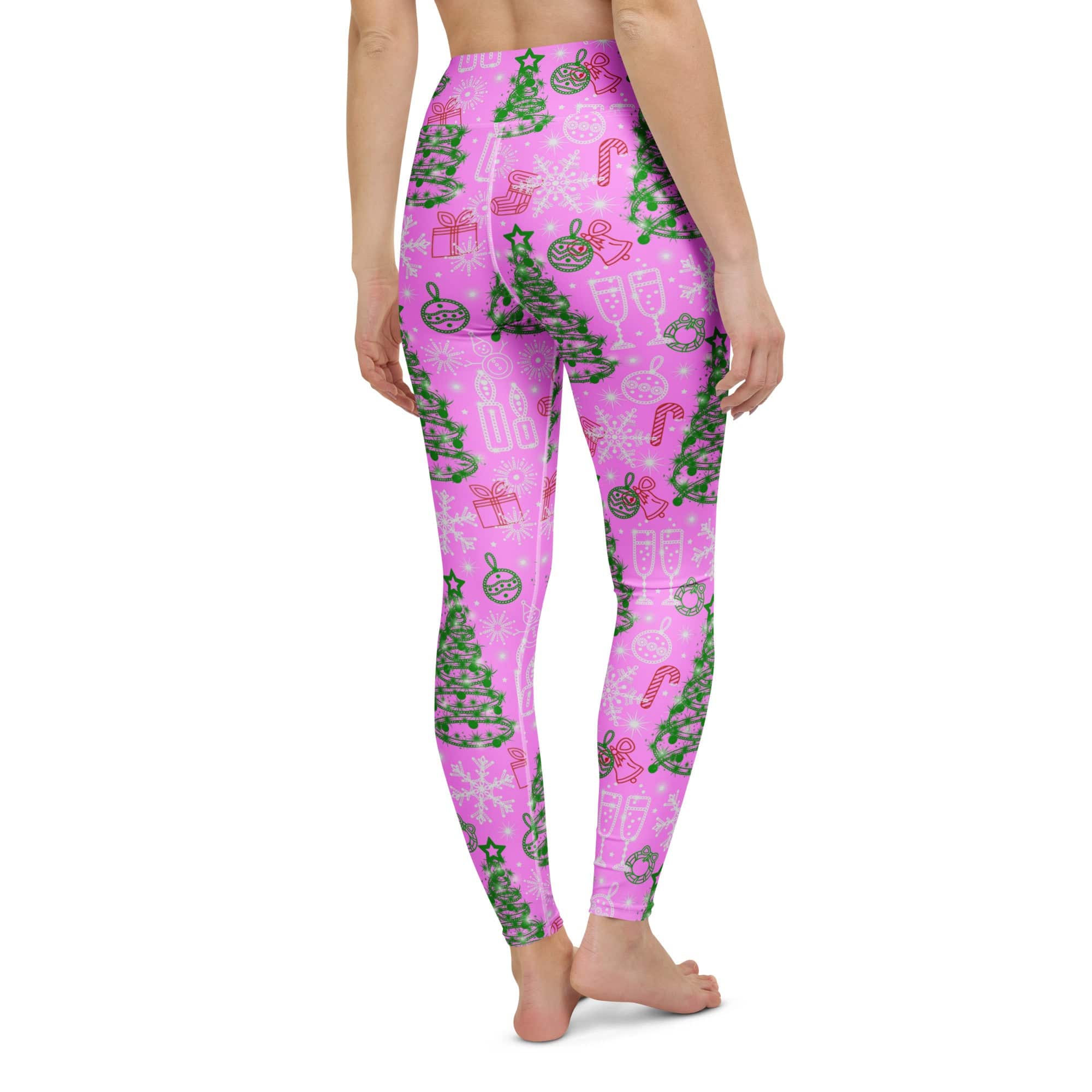 Pink Tinsel Dreams Yoga Leggings